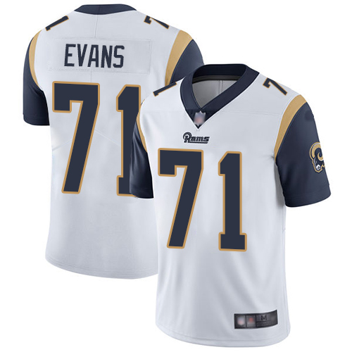 Los Angeles Rams Limited White Men Bobby Evans Road Jersey NFL Football 71 Vapor Untouchable